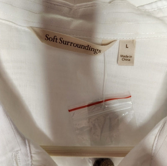 NWT Soft Surroundings Cadenza Beads Sequins Lace White Blouse Size L - Picture 3 of 3